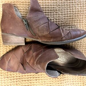 Seychelles woven leather bootie.